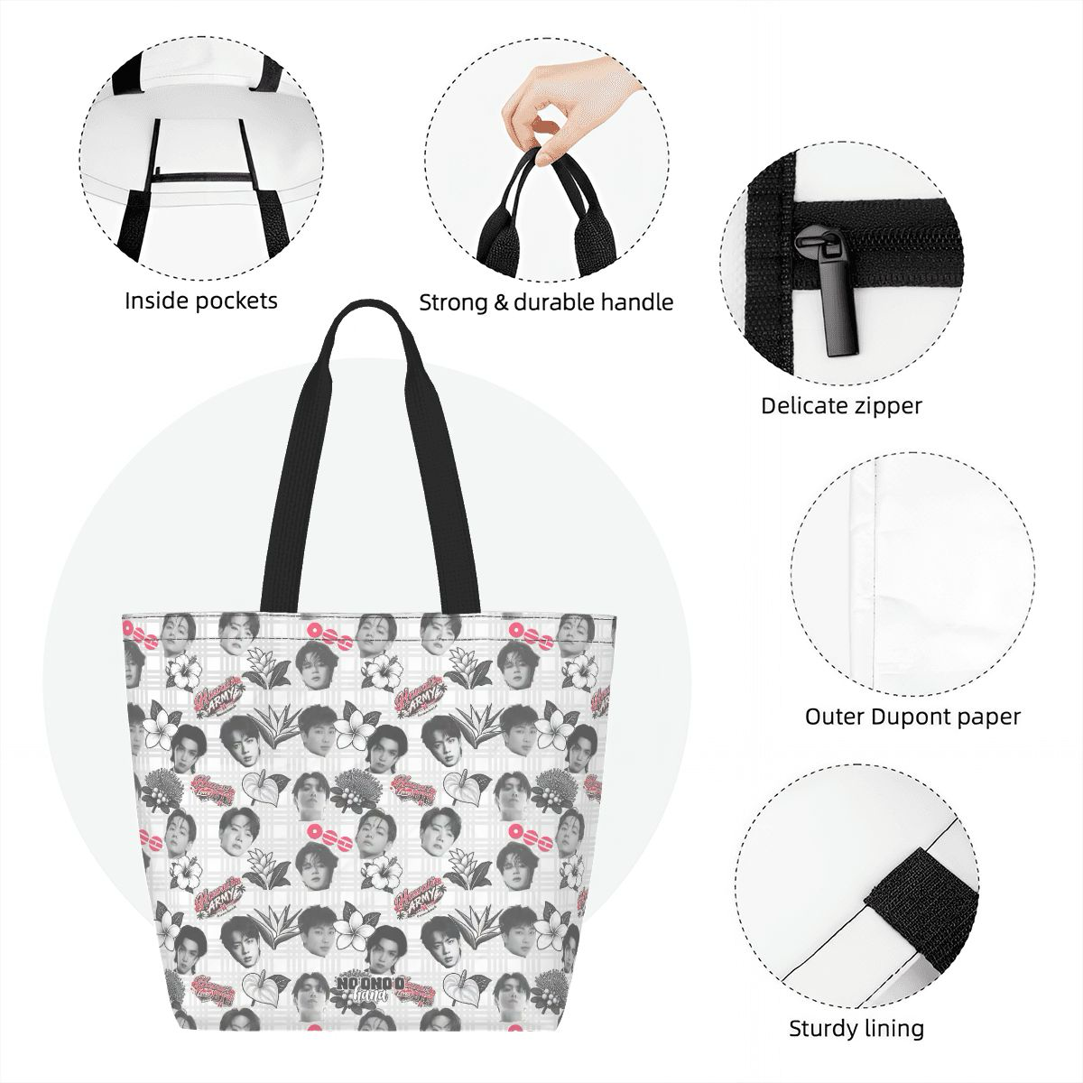 Holo Tote - HI ARMY BTS FACES