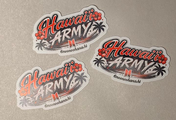 "Hawaiʻi ARMY" - BTS Sticker 3"x1.75"