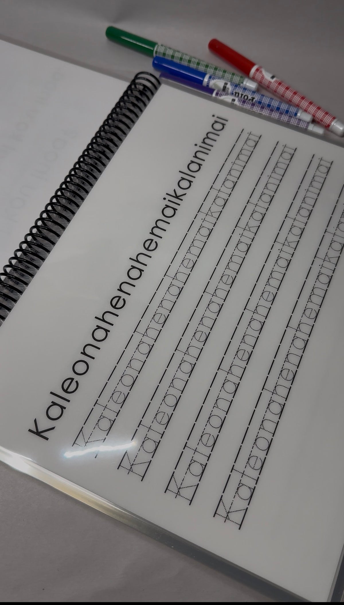 Personalized ʻŌlelo Hawaiʻi Dry Erase Learning Book