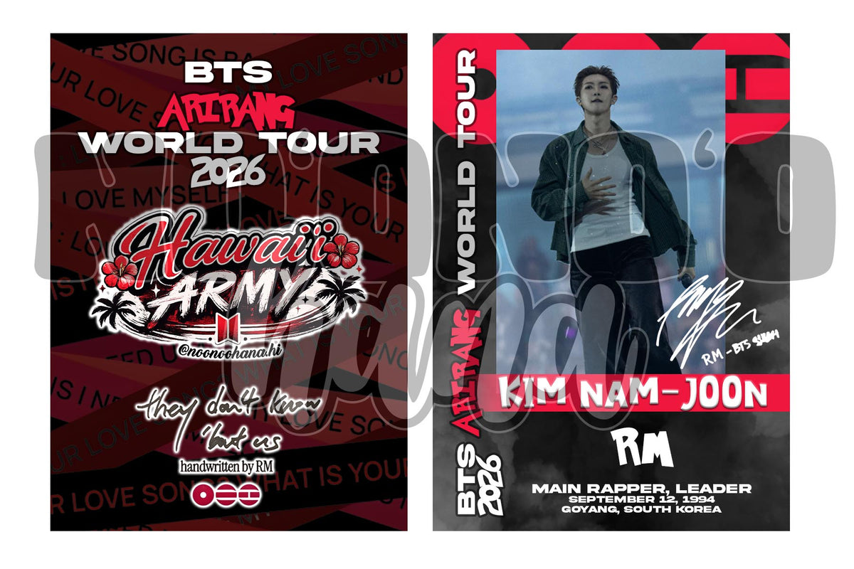 BTS Arirang Member Cards