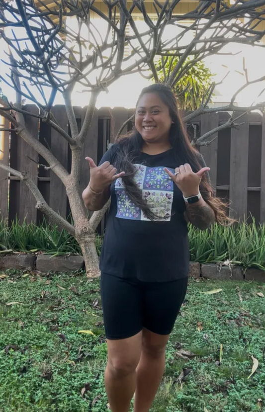 Quilt Square Tee - Pua Kalaunu