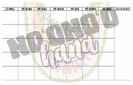 DIGITAL Month Calendar (Undated)